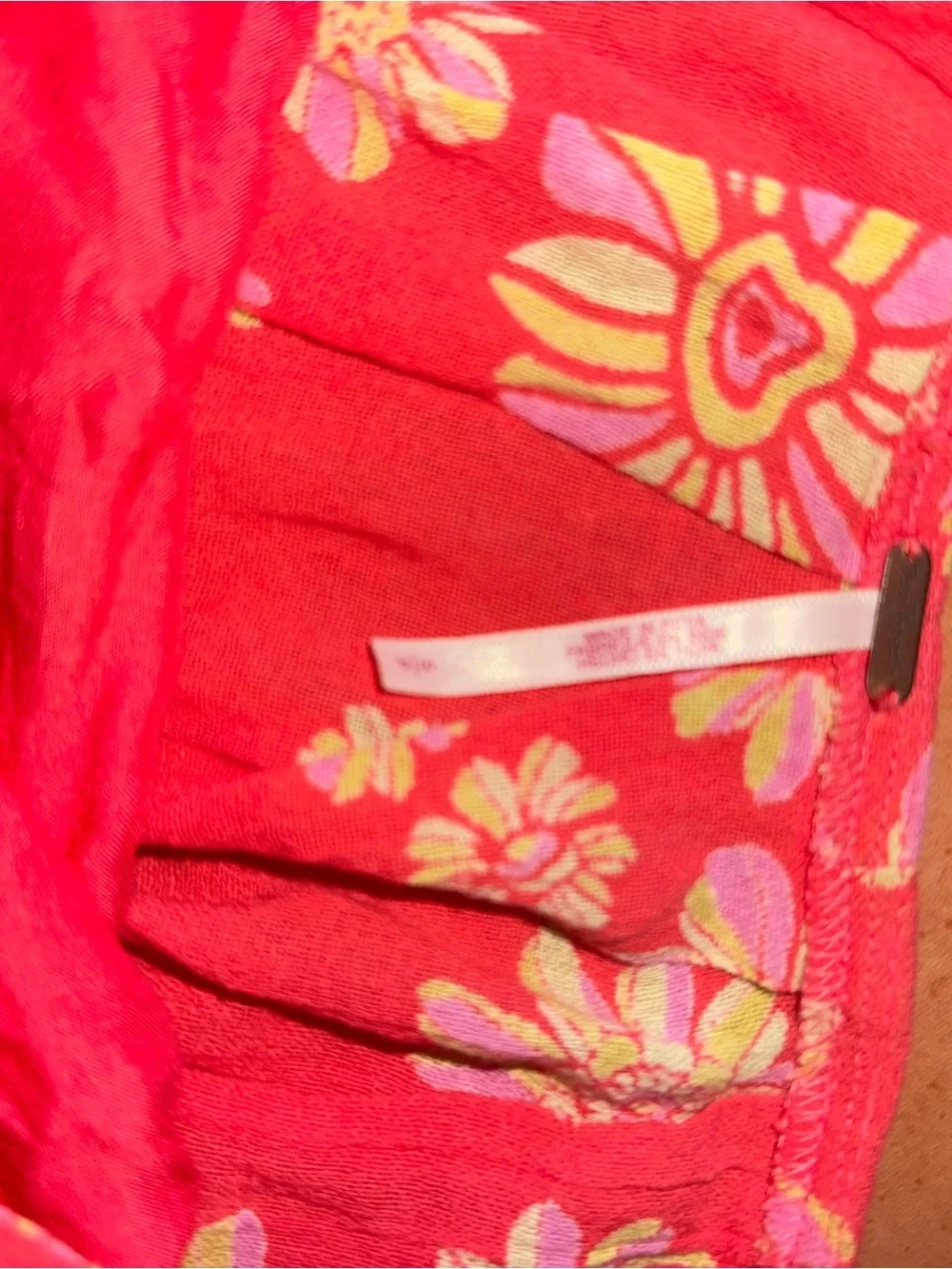 Free People Coral Floral Tiered Sundress